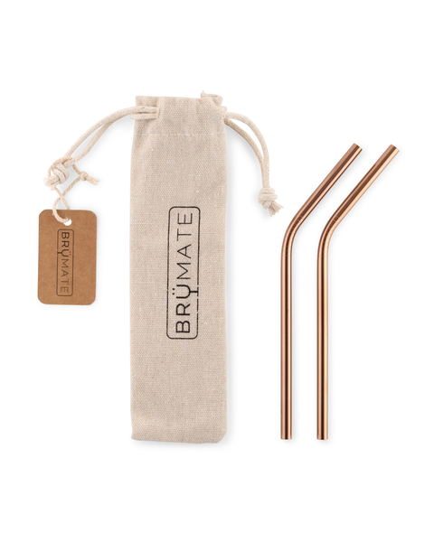 Stainless Steel Reusable Straws | Rose Gold | Small - Easy Chill