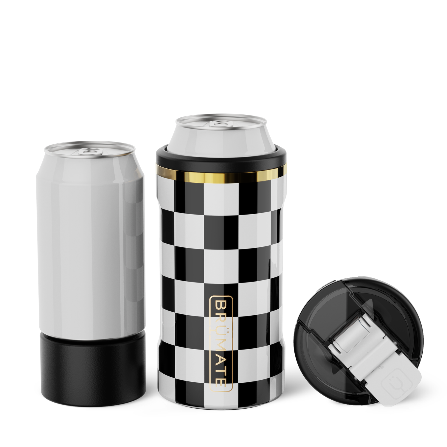 Hopsulator Trio V2 | Black & White Checker | 12/16oz Standard Cans - Home Refresh