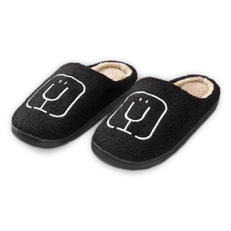 BruMate Fuzzy Slippers | Black - Clean Pour